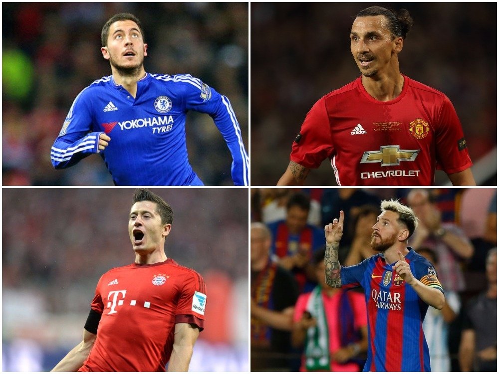 Hazard, Ibrahimovic, Messi and Lewandowski. BeSoccer