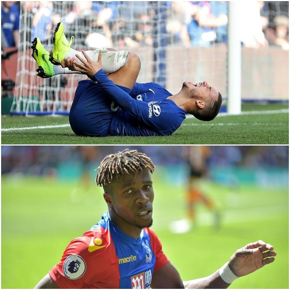 Hazard and Zaha are statistically the most fouled players in the Premier League. AFP