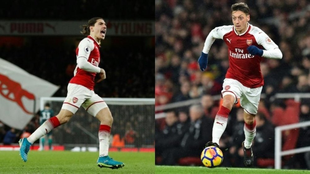 Bellerin and Ozil had an on-pitch row on Sunday. AFP/BeSoccer