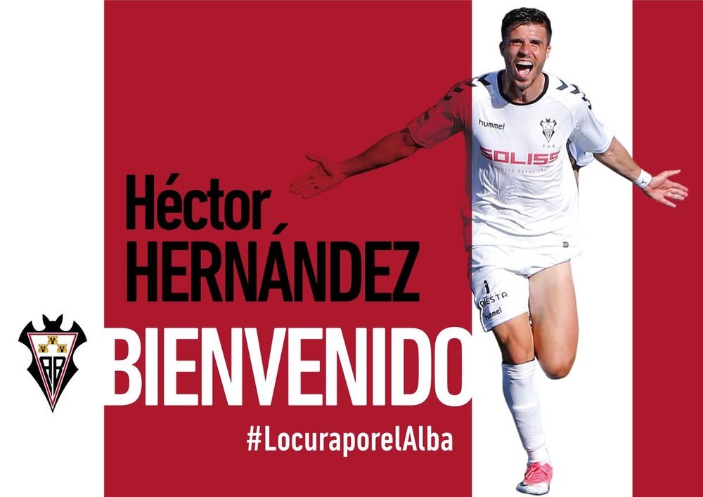 Héctor Hernández, nuevo jugador del Albacete. Twitter/AlbaceteBPSAD