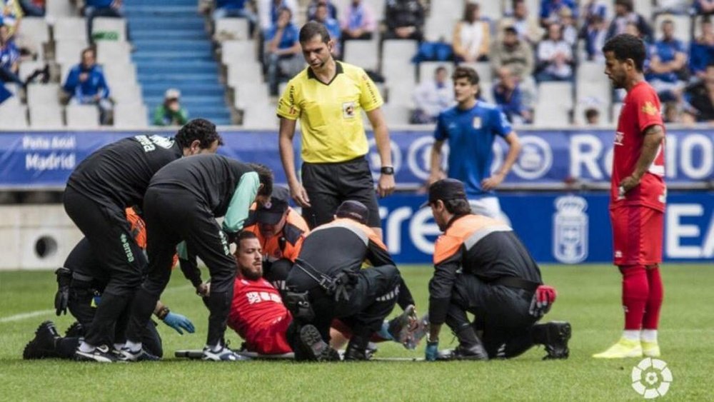 Héctor Hernández, operado con éxito de su fractura de mandíbula. LaLiga