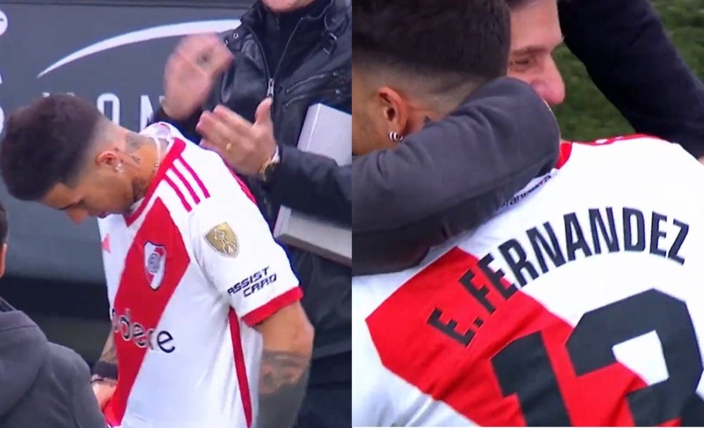 Enzo volvió a vestirse de River. Capturas/TNTSports