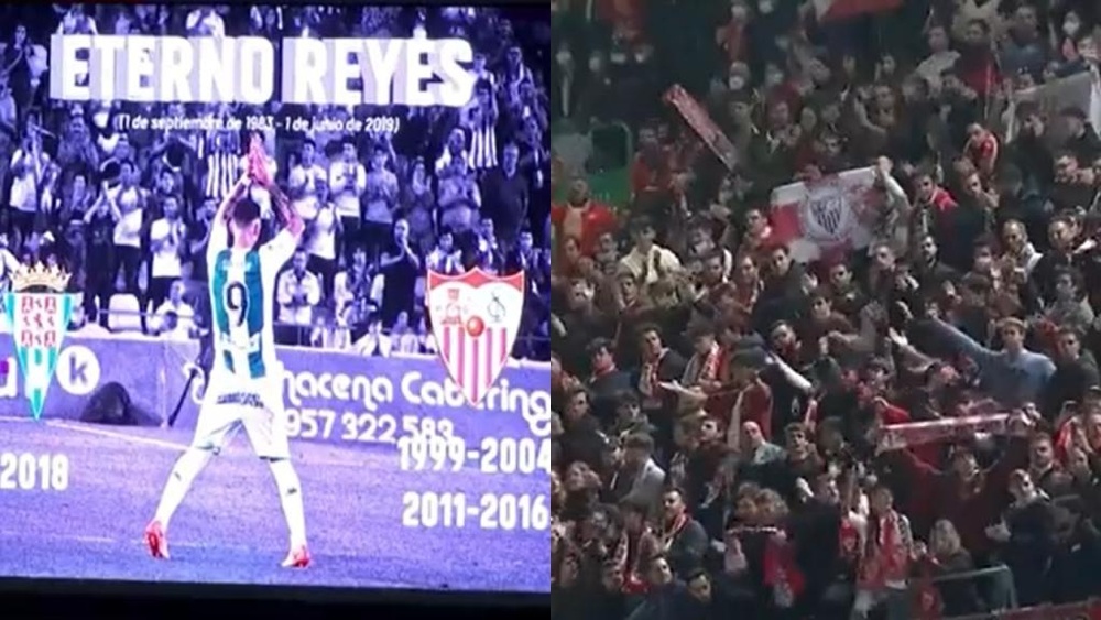 Hubo homenaje a Reyes en el Nuevo Arcángel. Capturas/DAZN
