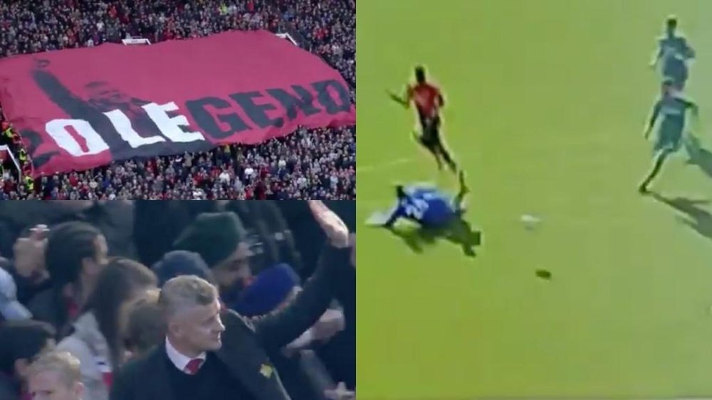 Homage to Solskjaer and a goal from Marcus Rashford. Screenshot/ManUtd