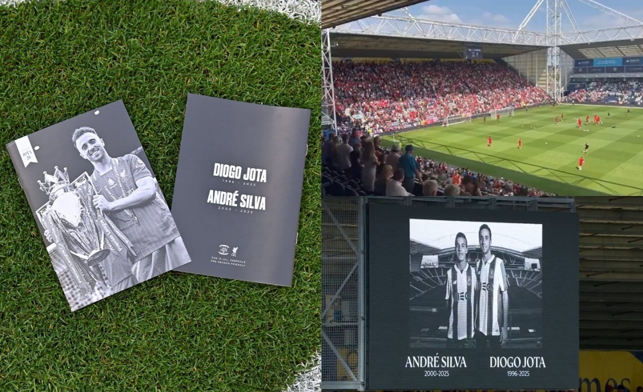 Homenaje a Diogo Jota y André Silva. PrestonNorthEnd-Capturas/LiverpoolFC