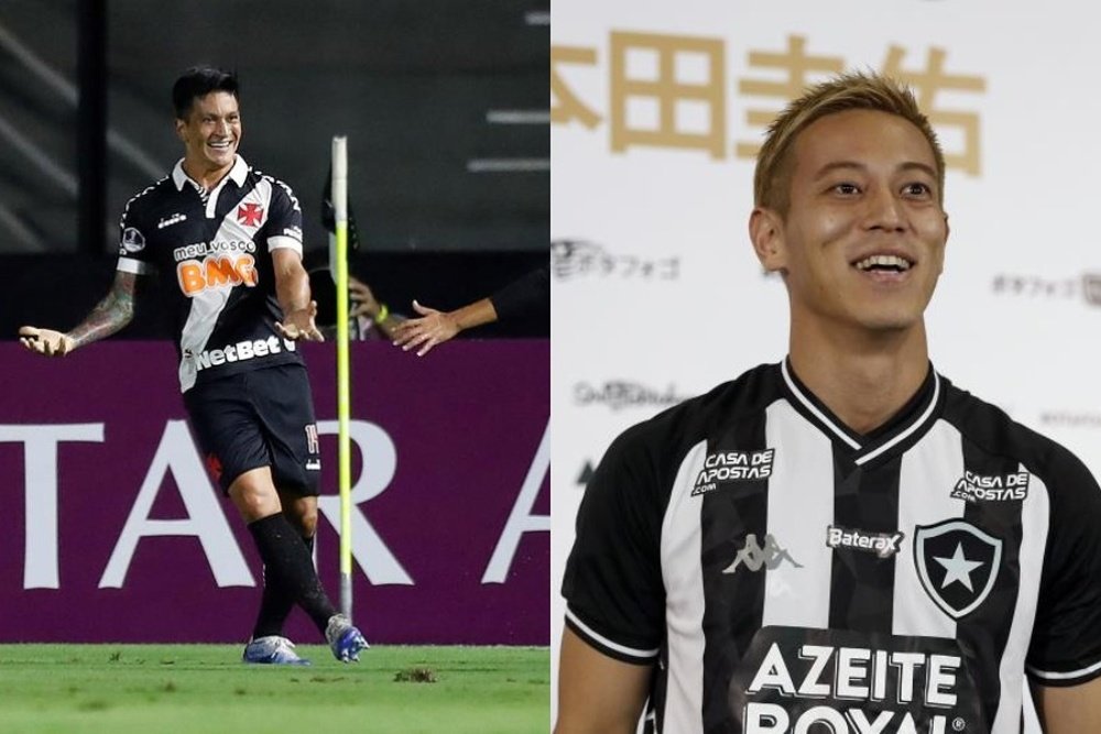 De companheiros a rivais, Honda e Cano já jogaram Mundial de Clubes juntos. EFE/Marcelo Sayão