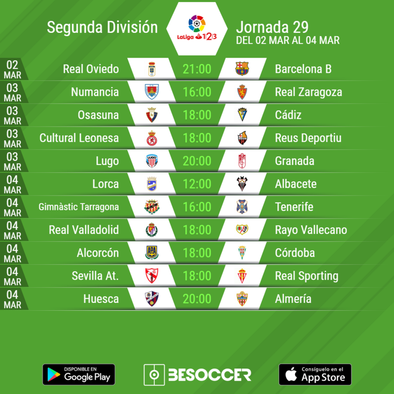 Estos Son Los Horarios De La Jornada 29 De Segunda