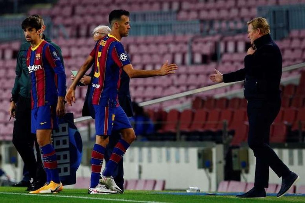 Sergio Busquets has sprained his knee. EFE/Archivo