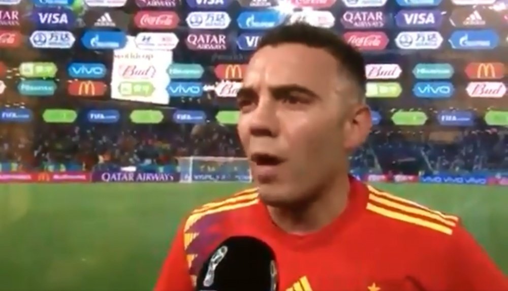 Aspas had to correct a journalist's mistake. Screenshot