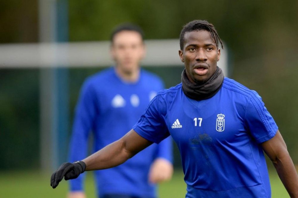 Ibrahima Baldé, un delantero harto eficaz. Twitter/RealOviedo