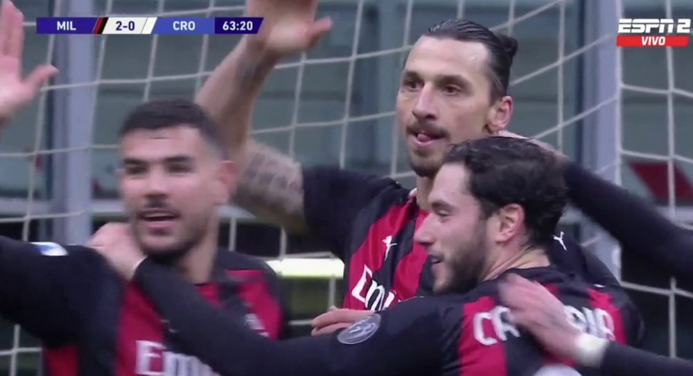 Ibra scored 501st club goal. Screenshot/ESPN