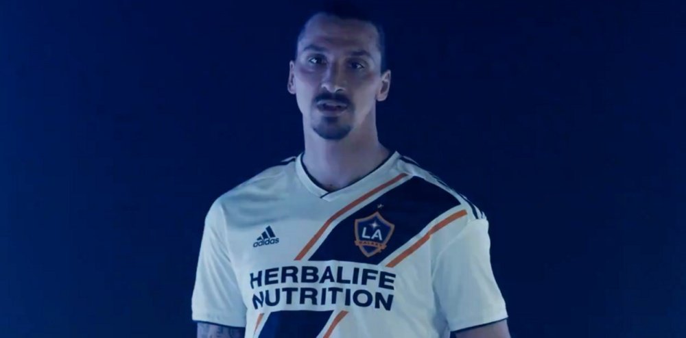 Ibrahimovic sports his new LA jersey. LosAngelesGalaxy