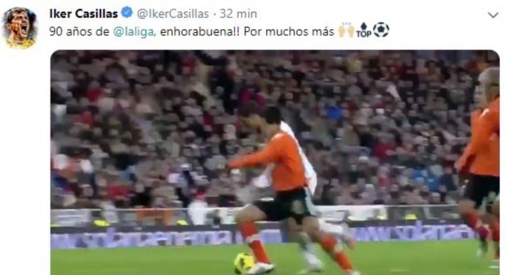 Casillas deseó una larga vida a LaLiga. Twitter/IkerCasillas