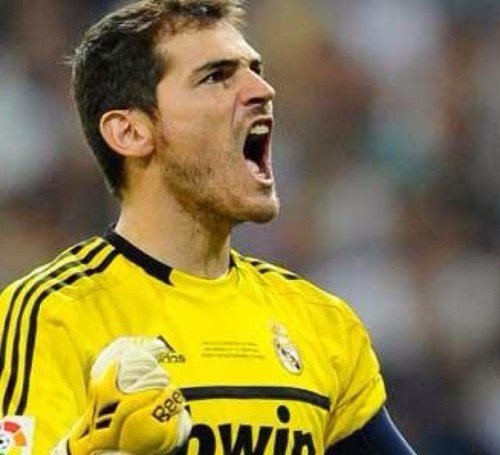 Iker Casillas celebra un tanto del Real Madrid. Twitter