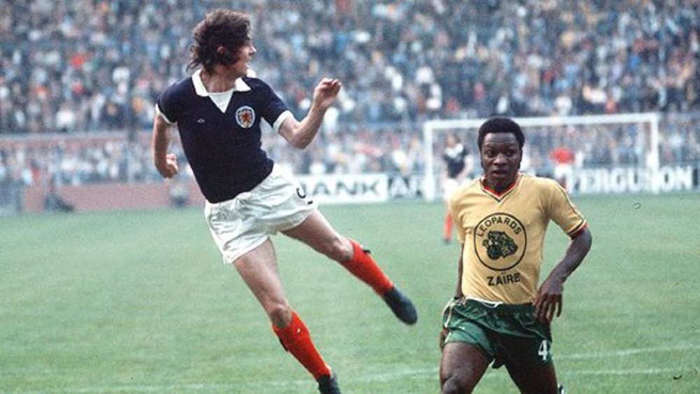 Ilunga, en el partido de Zaire contra Escocia del Mundial de 1974