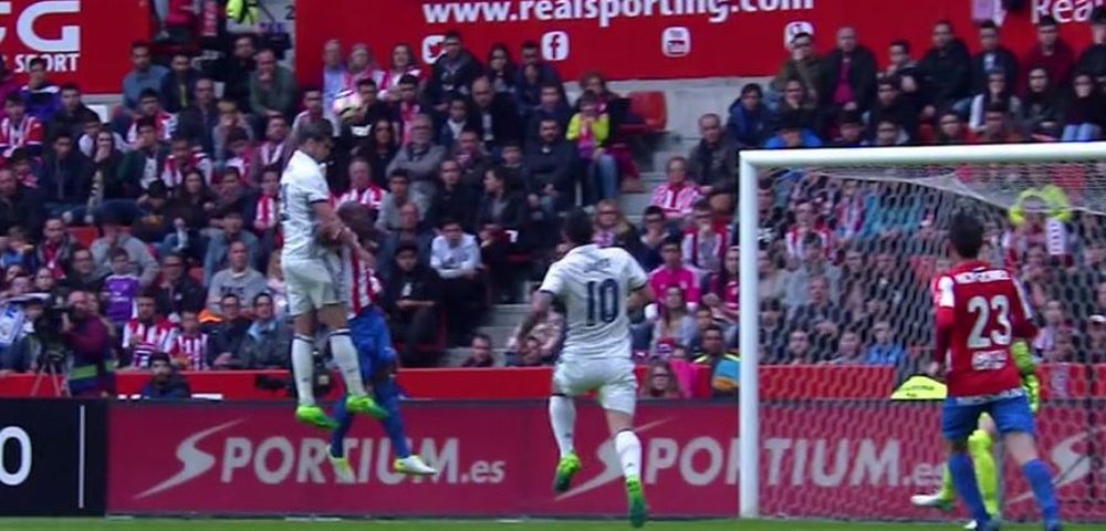 Image du deuxième but du Real Madrid contre Sporting, inscrit par Morata. Twitter