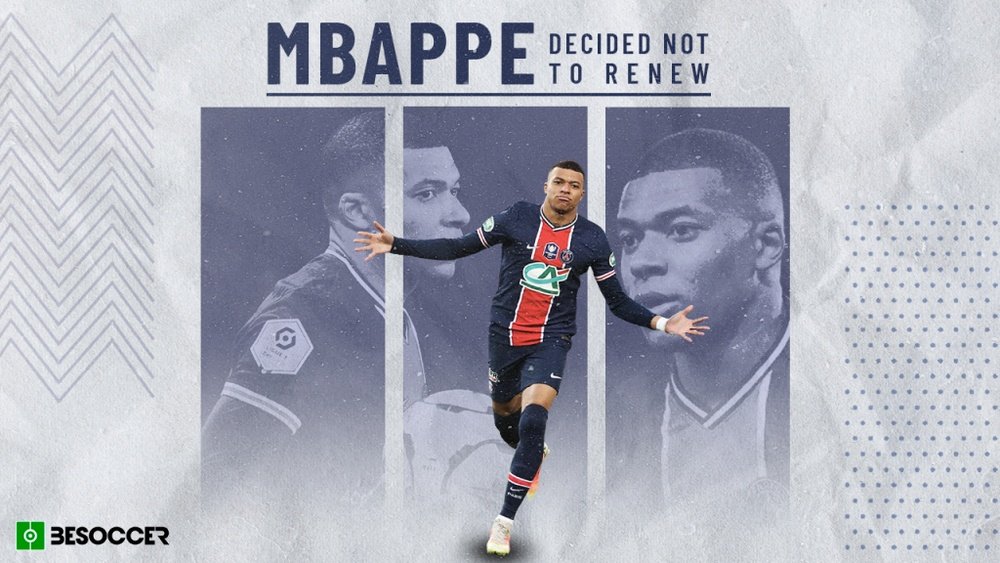 Mbappe will not extend his contract with PSG beyond 2022. BeSoccer