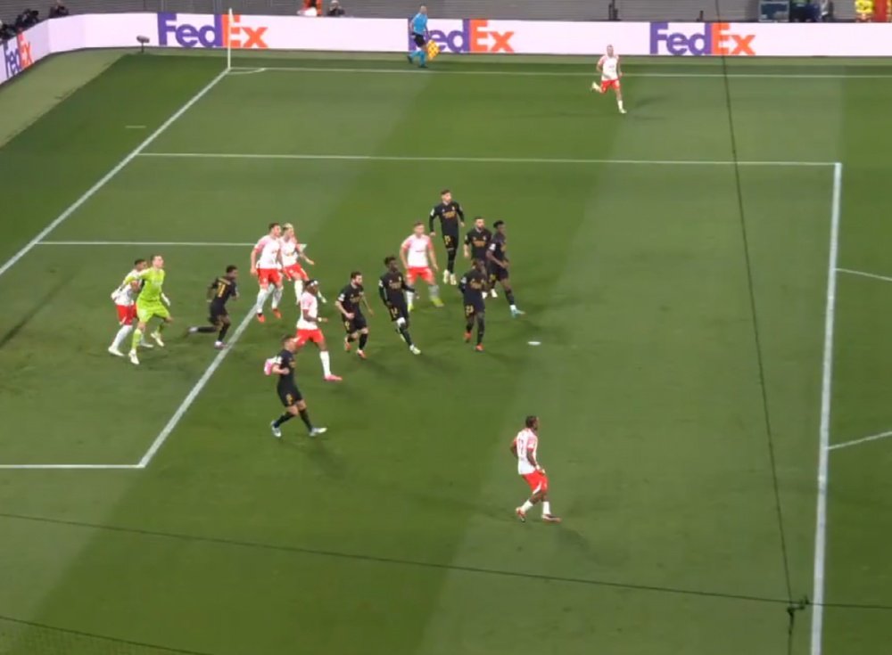 The German side took the lead after just two minutes through Sesko.Screenshot/MovistarLigadeCampeone