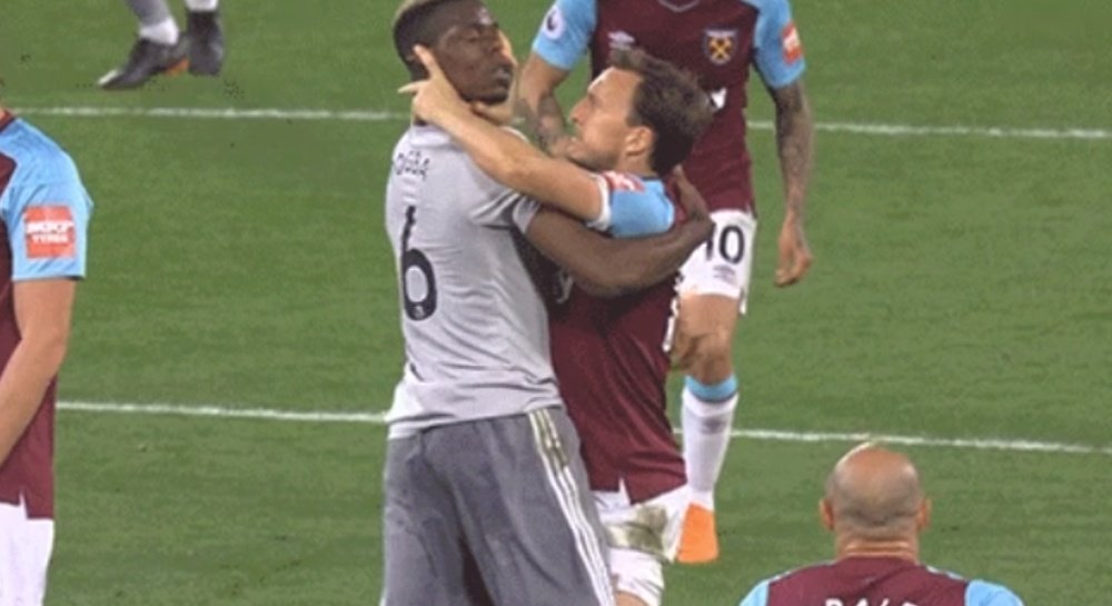 Both Pogba and Noble lost their tempers. Screenshot