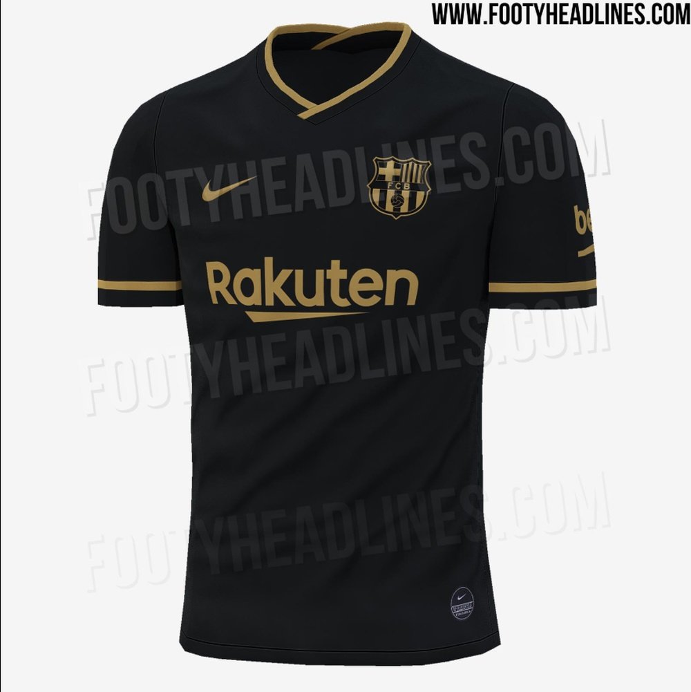 Barca's second kit for the 2020-21 season has been leaked.  FootyHeadlines