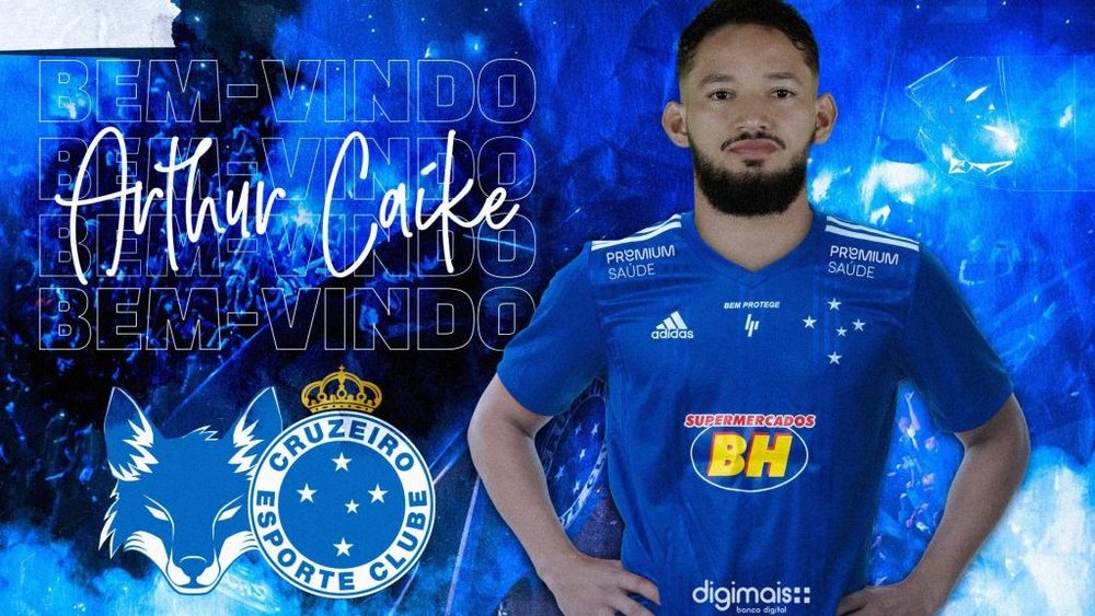 Arthur Caike jugará en Cruzeiro este curso. Twitter/Cruzeiro