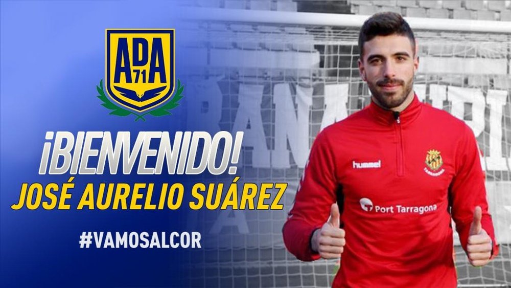 José Aurelio Suárez, nuevo jugador del Alcorcón. Twitter/AD_Alcorcon