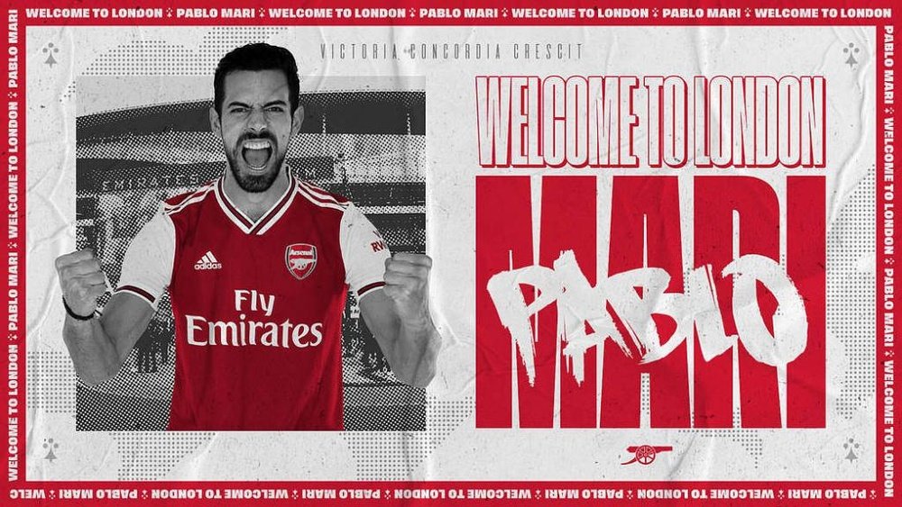 Pablo Marí llega cedido con opción de compra. Arsenal