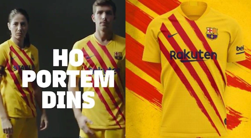 Le nouveau maillot du Barça aux couleurs de la Catalogne. FCBarcelona