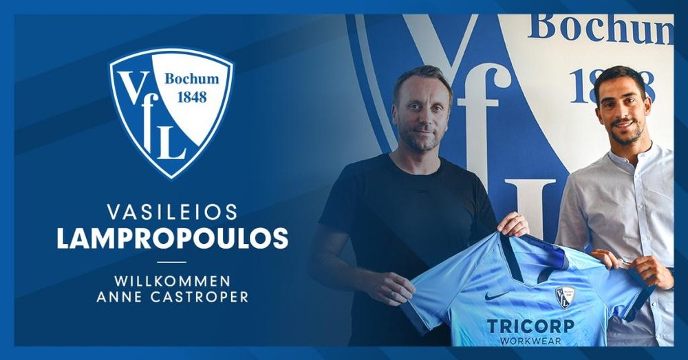 Vasilios Lampropoulos se queda en el Bochum. Twitter/VfLBochum1848eV