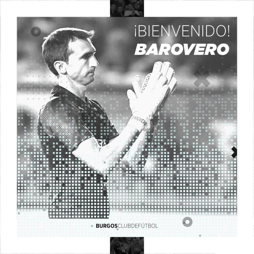 Barovero continuará su carrera en España. Twitter/Burgos_CF