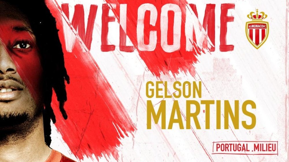 Gelson ha firmado por cinco temporadas con el Mónaco. Twitter/AS_Monaco