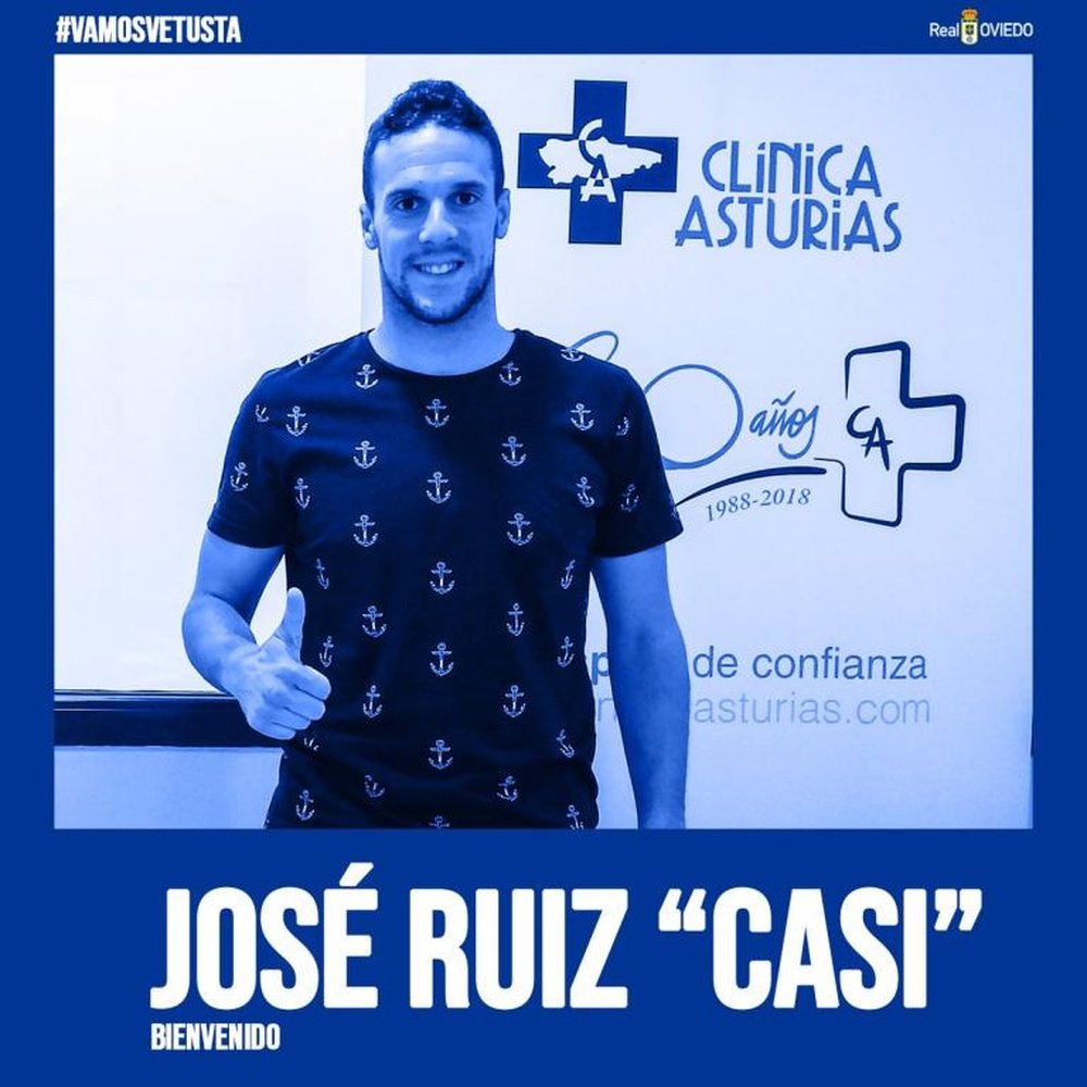 Casi jugará en el filial del Oviedo. Twitter/RealOviedo