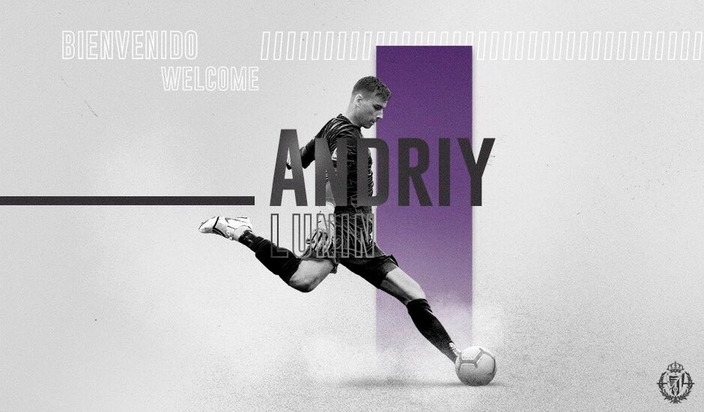 Lunin prêté à Valladolid par le Real Madrid. Twitter/realvalladolid