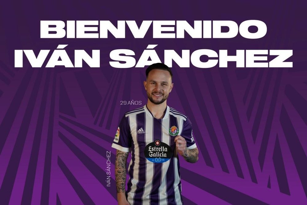 Iván Sánchez llega al Pucela cedido con opción de compra. Twitter/realvalladolid