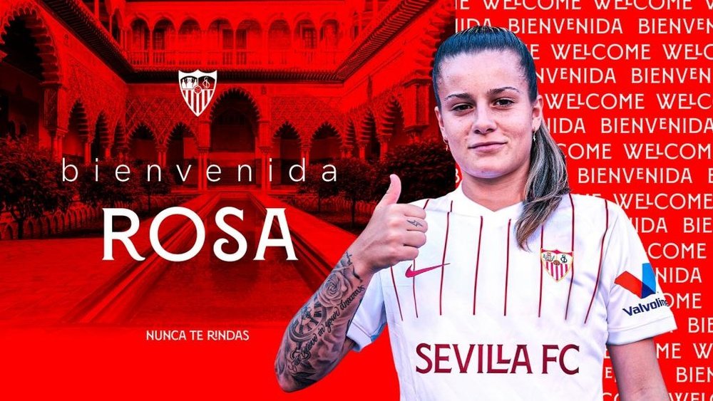 Rosa Otermín ha firmado para la temporada 2021-22. Twitter/SevillaFCFemenino