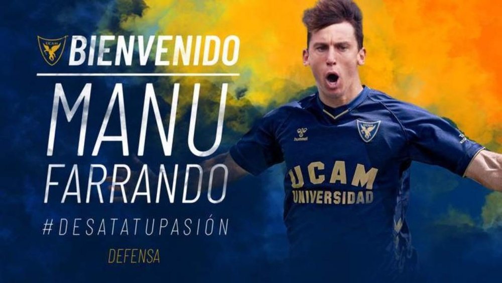 Manu Farrando jugará esta temporada en el UCAM. UCAMDeportes