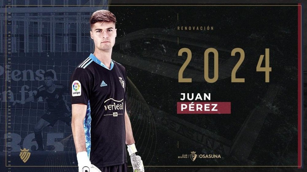 Juan Pérez renouvelle avec Osasuna jusqu'en 2024. Twitter/CAOsasuna