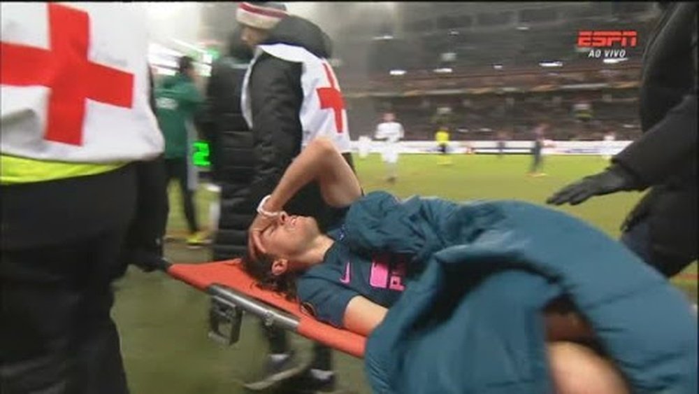 Filipe recibió una patada en el tobillo. Captura/ESPN