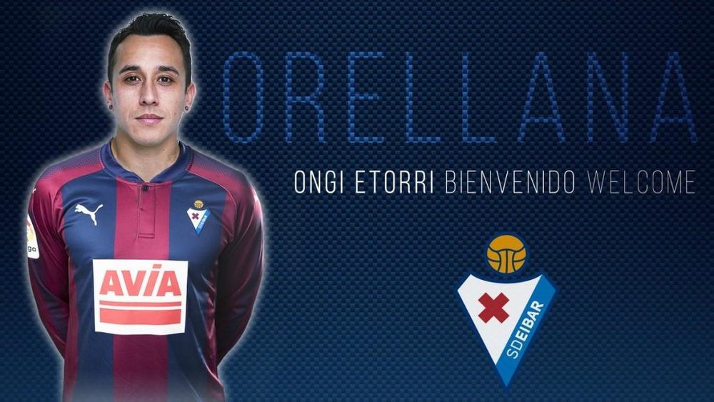 Orellana ya es jugador del Eibar. Twitter/SDEibar