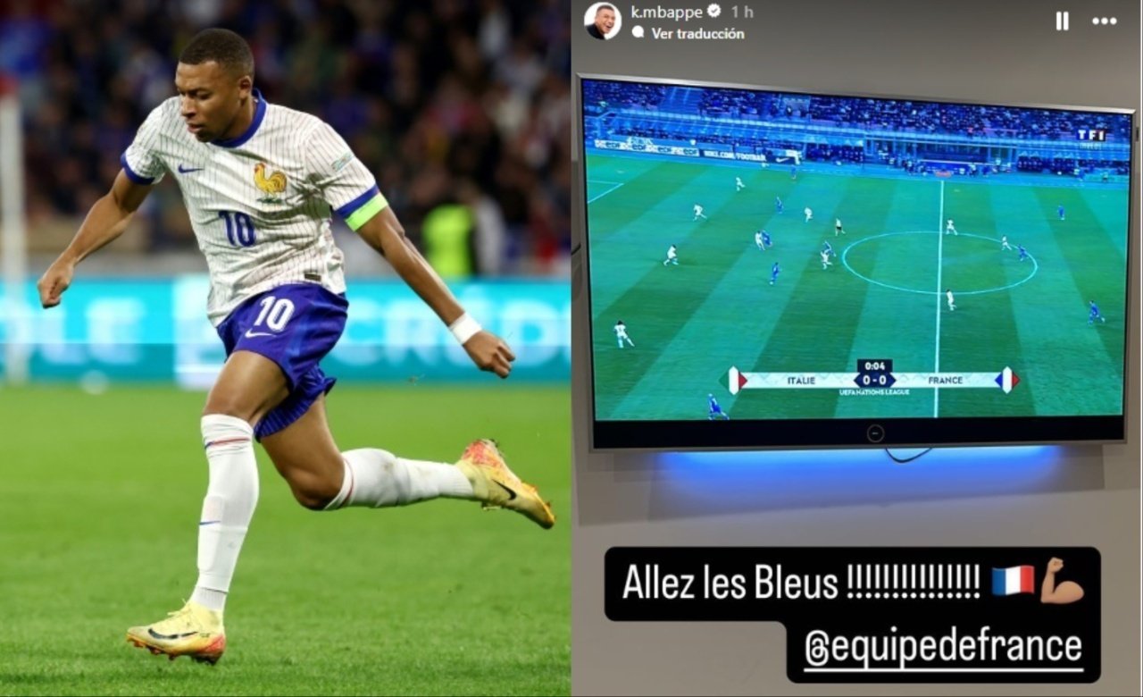 Mbappé vio a su Selección desde casa. AFP-Captura/Instagram/k.mbappe