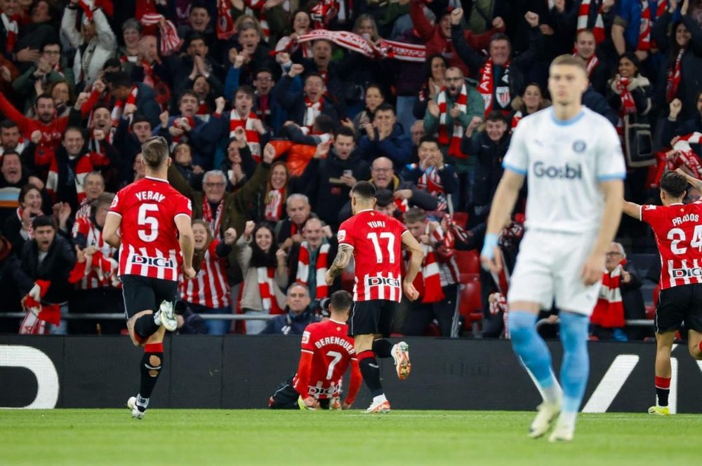 El Athletic venció por 3-2 al Girona. EFE