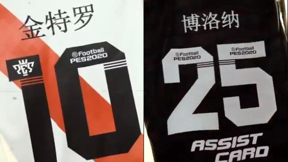 ¿Por qué River jugó con letras chinas en su camiseta? Captura/RiverPlate