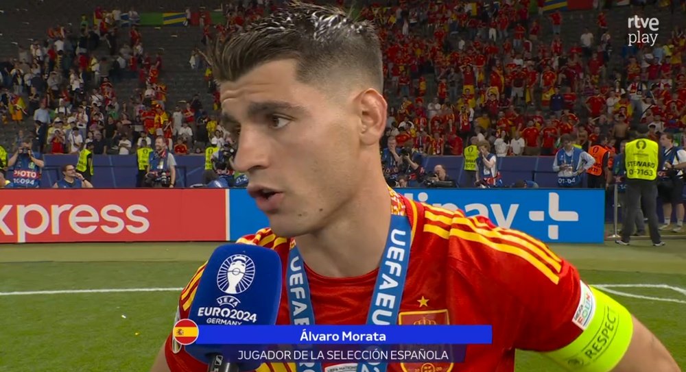 Morata aparcó su posible retirada de la Selección. Captura/RTVE