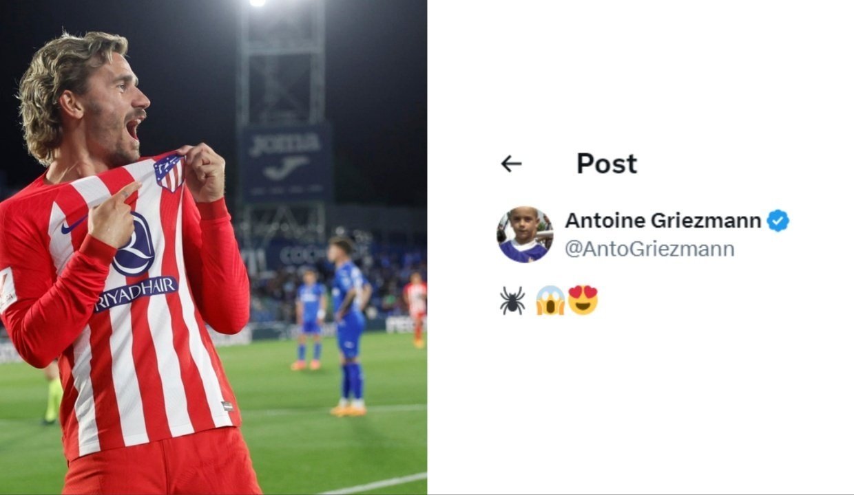 Griezmann posted a tweet with the emoji of a spider. EFE/Twitter/AntoGriezmann