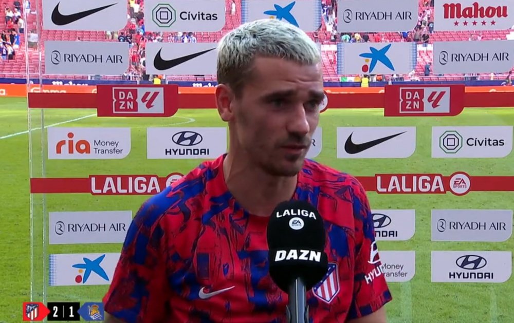 Griezmann habló tras el triunfo ante la Real. Captura/DAZN