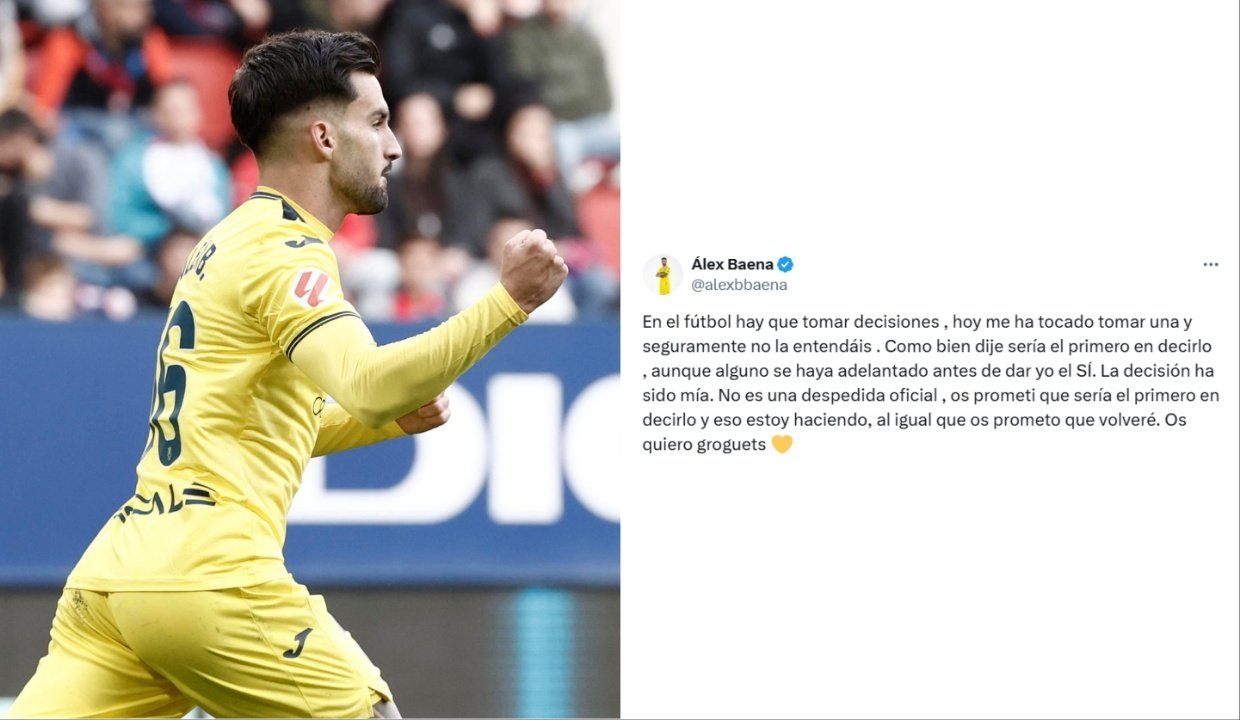 Acuerdo cerrado entre el Villarreal y el Atleti por Baena. EFE/Twitter/alexbbaena