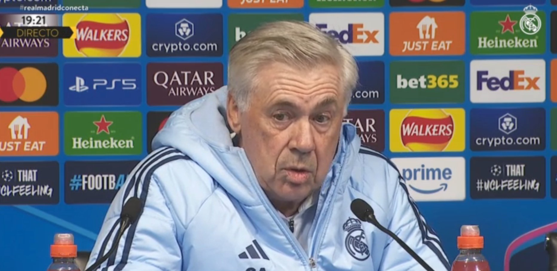 Ancelotti analizó el partido frente al manchester City. Captura/RealMadridTV