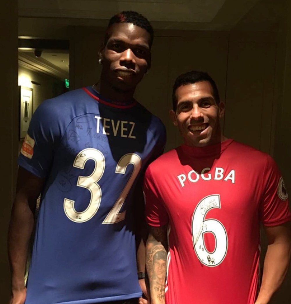 Reunion between Carlos Tevez and Paul Pogba. PaulPogba