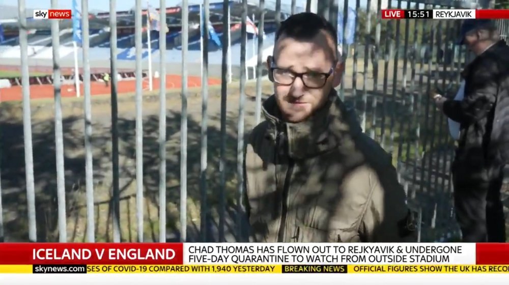 Hizo una cuarentena voluntaria de cinco días en el hotel. Captura/SkyNews