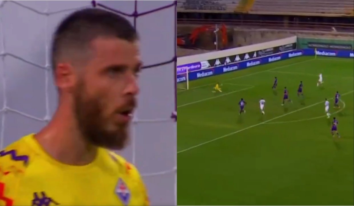 De Gea returned to action after more than a year on the sidelines. Screenshot/SkySport